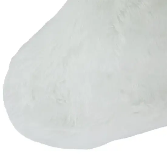 Northlight 19" White Plush Christmas Stocking image {4}