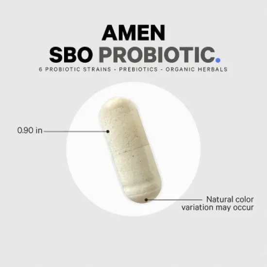 Amen SBO Probiotic 50 Billion CFUs + Organic Prebiotics Digestive Supplement - 60ct image {8}