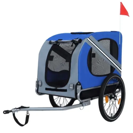 XINGHANZHENXUAN Large Folding Bike Trailer for Dogs, All-Terrain Pet Carrier for Cycling, Jogging, Camping, Outdoor Adventures image {7}