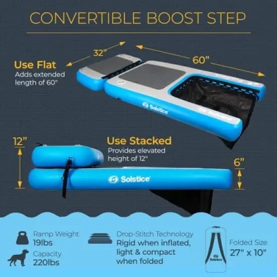 Solstice Original Inflatable Pup Plank Dog Float Floating Ramp Ladder with Drop Stitch Construction for Pools, Lake, Sea, and Ocean Use image {2}