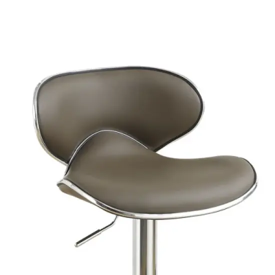 Simple Relax Adjustable Faux Leather Bar Stools Espresso Set of 2 image {2}