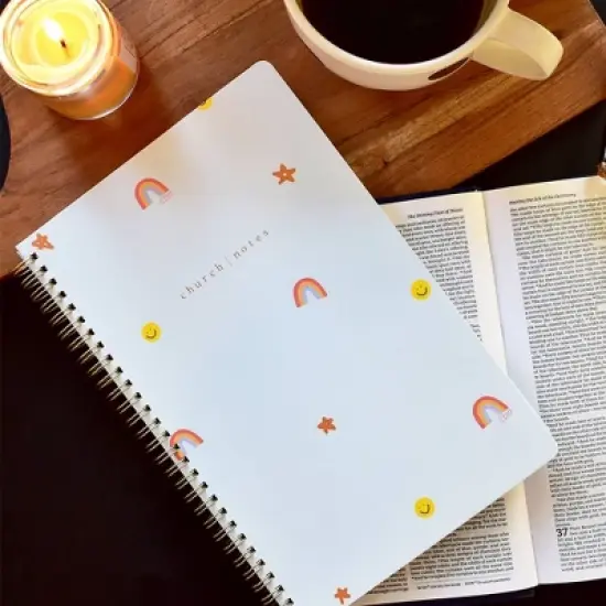 Church Notes 160pg Ruled Spiral Notebook 10.25"x6.25" Happy Icons image {6}
