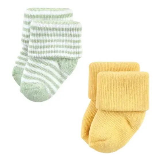 Hudson Baby Infant Boys Cotton Rich Newborn and Terry Socks, Soft Earth Tone Stripes image {3}
