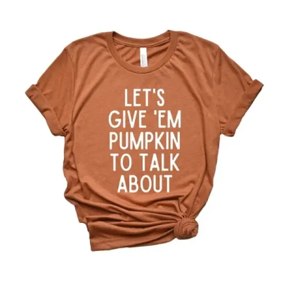 Simply Sage Market Women's Let's Give 'Em Pumpkin To Talk About  Short Sleeve Graphic Tee image {2}