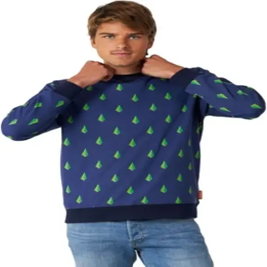 OppoSuits Men's Christmas Sweater - Treedee - Blue image {3}