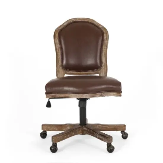 Scilley French Country Upholstered Swivel Office Chair - Christopher Knight Home image {17}