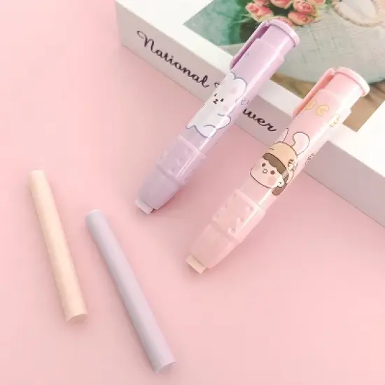 Wrapables Clickable Push Button Erasers, Retractable Erasers with Refills (Set of 2) image {10}