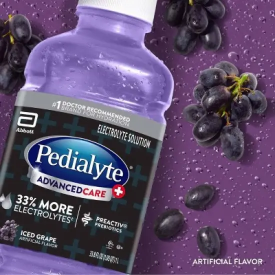 Pedialyte Advanced Care Plus Electrolyte Solution Hydration Drink - Iced Grape - 33.8 fl oz image {2}