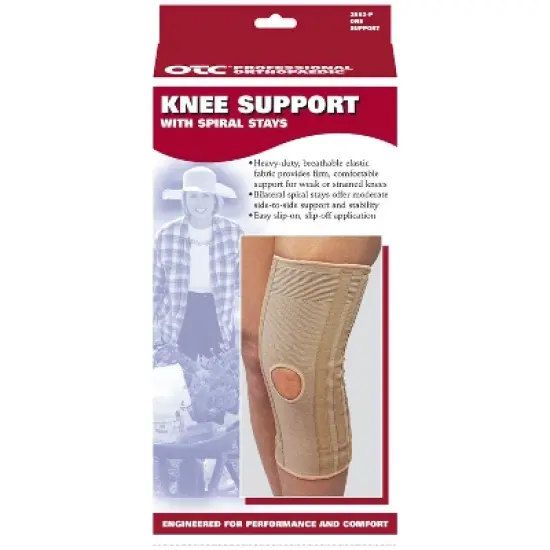 OTC Knee Support, Spiral Stays, Knit Elastic, Beige image {2}