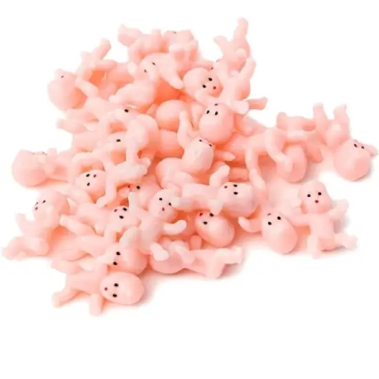 Blue Panda My Water Broke Baby Shower Game with 60 1-Inch Mini Plastic Babies, Girls and Boys, Includes 3 Ice Cube Trays and 1 Sign (Turquoise) image {5}