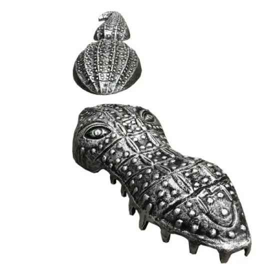 3" Aluminum Garden Gator Outdoor Sculpture - Antique Pewter - Oakland Living image {1}