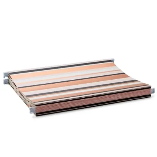 Paper Junkie 12 Pack Decorative Hanging File Folders, Letter Size, 1/5 Cut Tabs, Rose Gold Foil Stripes (9.5 x 11.5 In) image {6}