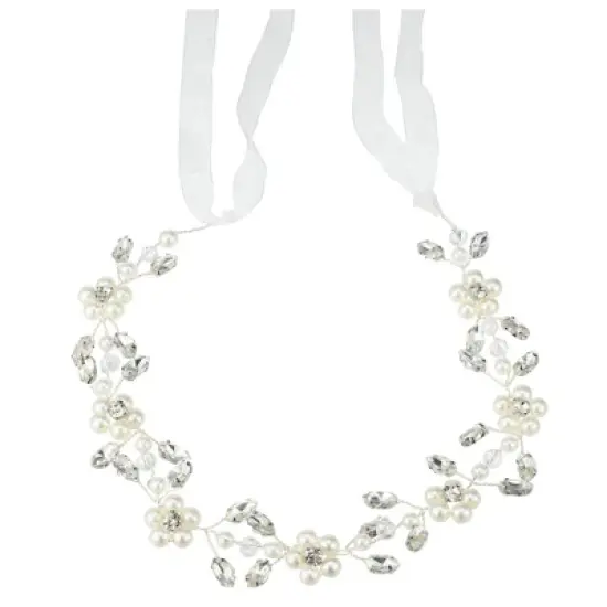 Unique Bargains Women's Flower Headpiece Silver Tone 1 Pc image {6}