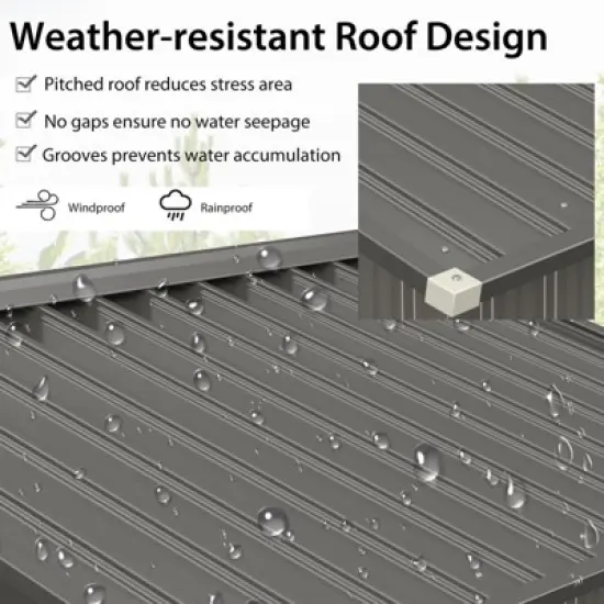 Tangkula 6' x 4' Outdoor Storage Shed Weather Resistant Galvanized Steel Shed with Tilted Roof Lockable Sliding Doors & 4 Air Vents image {7}