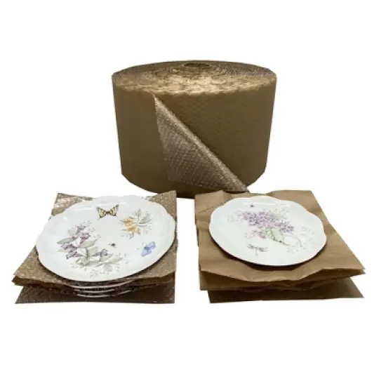 UOFFICE Kraft Backed Bubble Cushioning Wrap 12" x 125-Feet long Roll image {6}