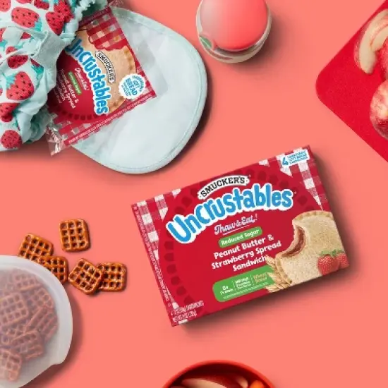 Smucker's Uncrustables Frozen Whole Wheat Peanut Butter & Strawberry Jam Sandwich - 8oz/4ct image {2}