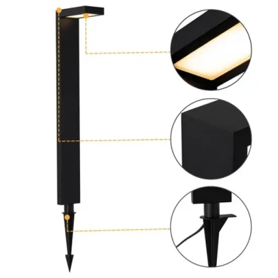 C Cattleya 10-pack 21" 4.5W Low Voltage Black Aluminum LED Outdoor Landscape Path Lights image {2}