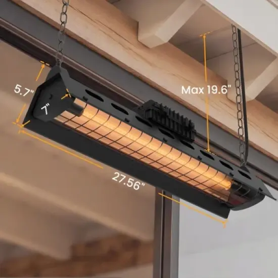 Wall-Mounted Electric Heater Hanging Patio with Light Ceiling Outdoor image {2}