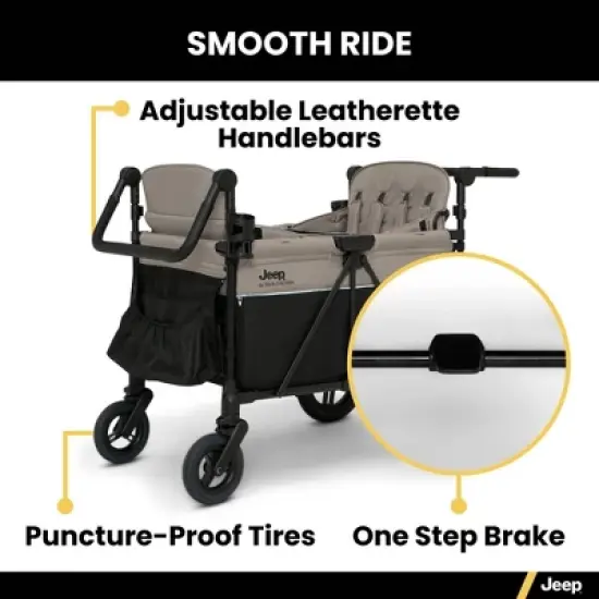 Jeep Gladiator 4-Seater Stroller Wagon by Delta Children - Black/Tan image {6}