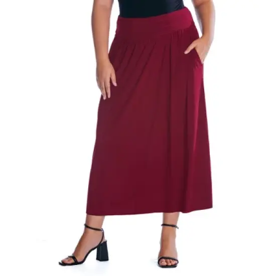 Womens Plus Size Foldover Maxi Skirt With Pockets image {4}