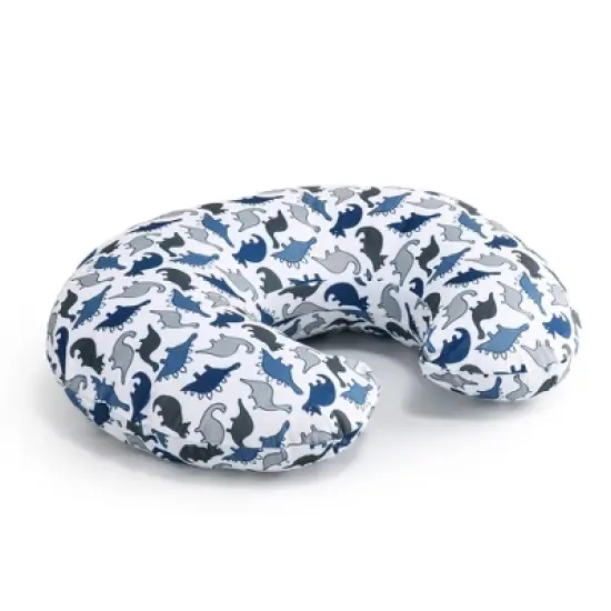 The Peanutshell Nursing Pillow Covers for Breastfeeding, 2 Pack Set, Dinosaur and Navy Blue Minky Dot image {4}