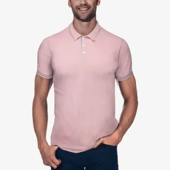 X RAY Men's Basic Short Sleeve Tipped Polo image {9}