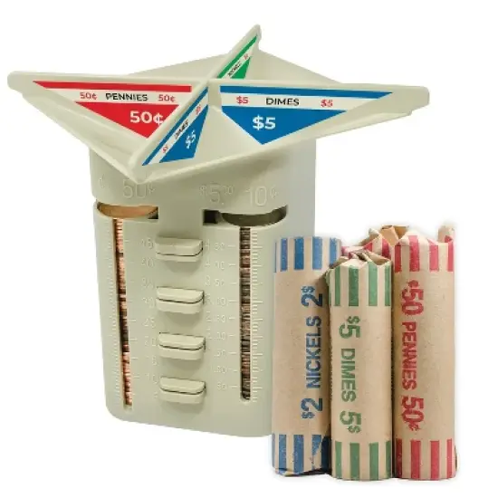 Nadex Coins&trade; 4-Compartment Manual Coin Sorting and Wrapping Organizer in Beige image {8}