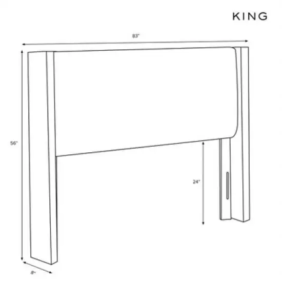 King Louis Diamond Tufted Wingback Headboard Off White Linen with Brass Nail Buttons - Skyline Furniture image {5}
