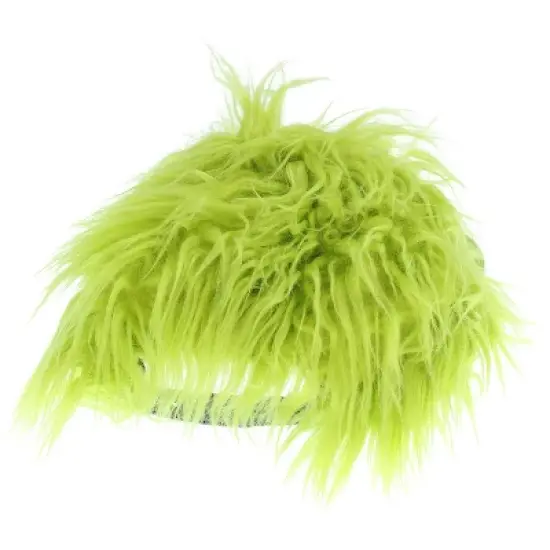Dr. Seuss Hat Grinch Fur Hair Costume Snapback Cap Green image {1}