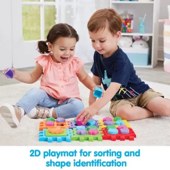 Kidoozie Grow-with-Me Shape Sorter, 2-in-1 Playmat and Cube with 20 Sorting Shapes for Toddlers 18M+ image {6}