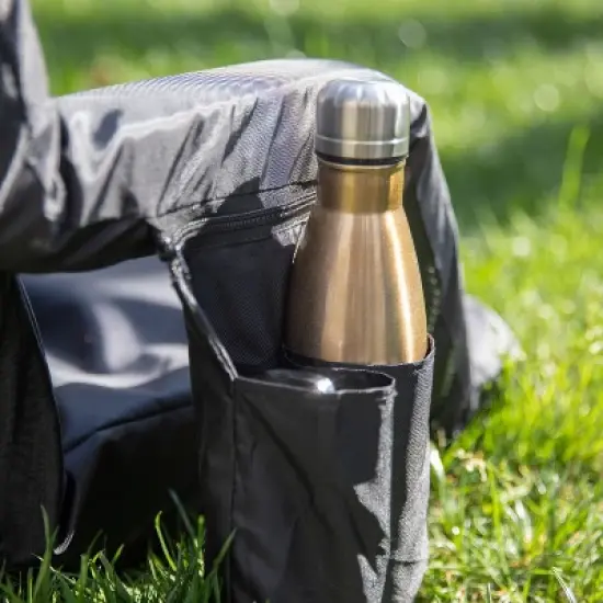 Flash Furniture Extra Wide Lightweight Reclining Stadium Chair with Armrests, Padded Back & Seat with Dual Storage Pockets and Backpack Straps image {6}