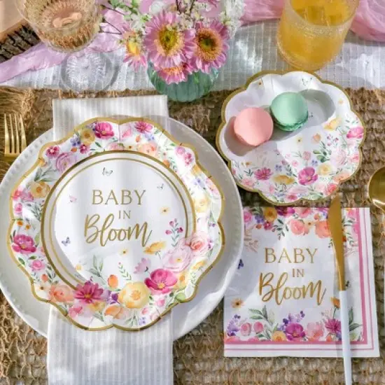 Kate Aspen 62 pcs Baby in Bloom Tableware Set image {1}