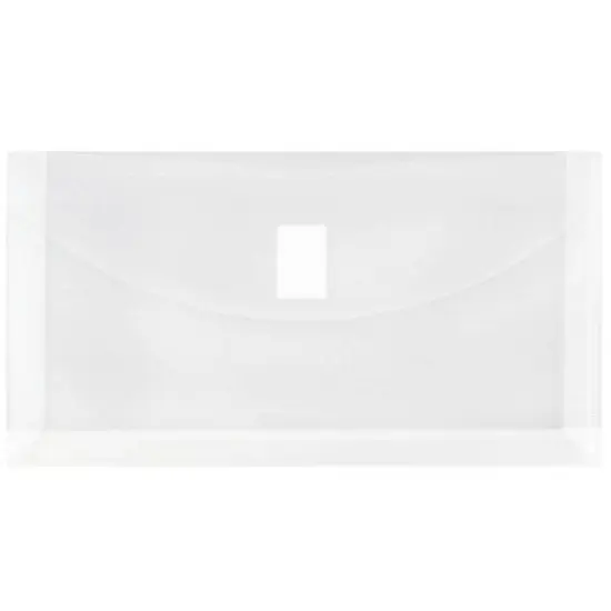 JAM Paper 5 1/4'' x 10'' 12pk Plastic Envelopes with Hook & Loop Closure, 1" Expansion image {5}