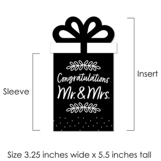Big Dot of Happiness Mr. and Mrs. - Black and White Wedding or Bridal Shower Money and Gift Card Sleeves - Nifty Gifty Card Holders - Set of 8 image {5}