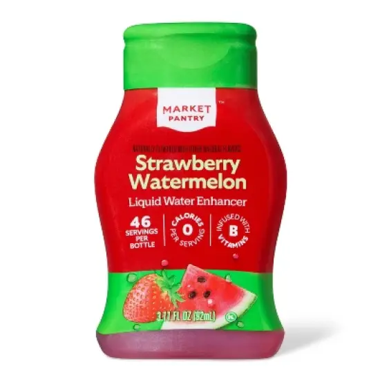 Strawberry Watermelon Naturally Flavored with other Natural Flavors Liquid Water Enhancer Drops - 3.11 fl oz - Market Pantry&trade; image {3}