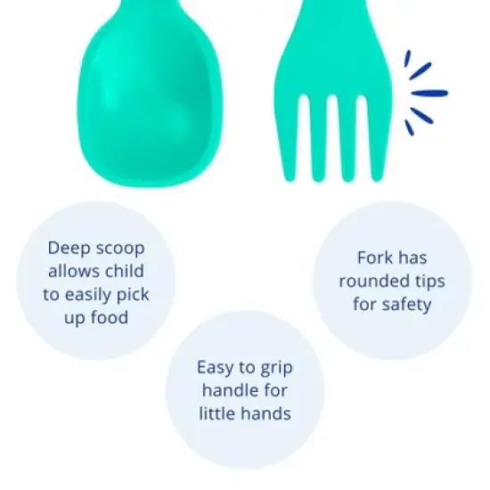 Re-Play 4pc Recycled Fork and Spoon Set Aqua and Pool Blue image {1}