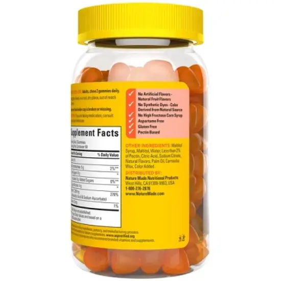 Nature Made Zero Sugar Vitamin C Sugar Free Gummies - 100ct image {8}