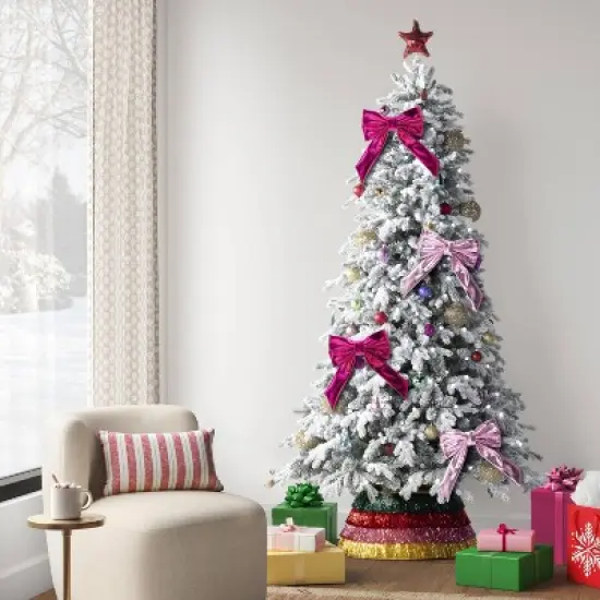 6.75" Christmas Metallic Bow Ornament Hot Pink - Wondershop&trade; image {1}