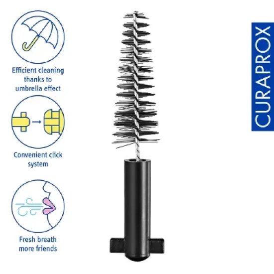 Curaprox Black is White Carbon S Interdental Brush Refills, 4-Pack for Small Spaces image {2}