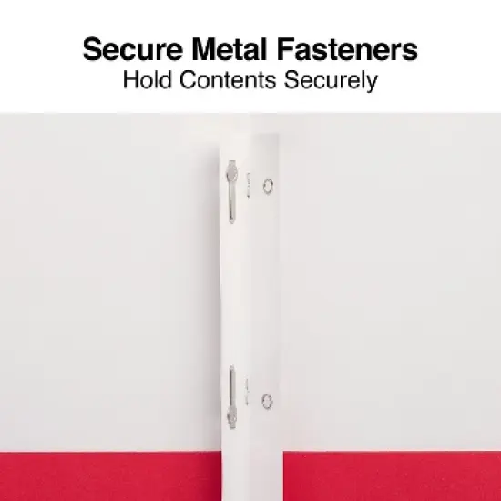 Staples School Grade 2 Pocket Folder with Fasteners Red 25/Box 27540-CC image {3}