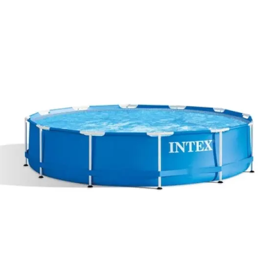 Intex 12 Foot x 30 In. Above Ground Pool & Intex 12 Foot Round Pool Cover image {1}