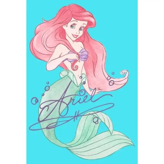 Girl's The Little Mermaid Ariel Watercolor Crop T-Shirt image {1}