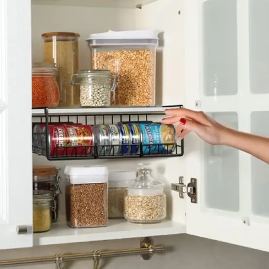 Sorbus Under Cabinet Can Storage Shelf &ndash; Pantry Organizer with Divider for Canned Goods image {2}