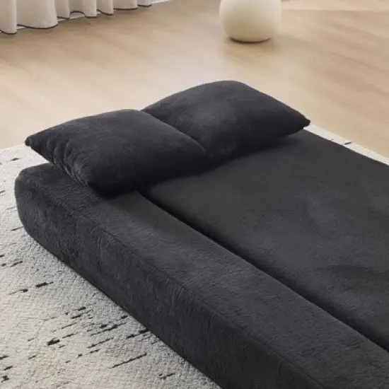 Ebern Designs Transformable Sectional Sofa with 3 Ottoman Stools - Supportive Polyester Fold-Out Bed, Compact Polyester Lounger for Small Spaces Home image {12}