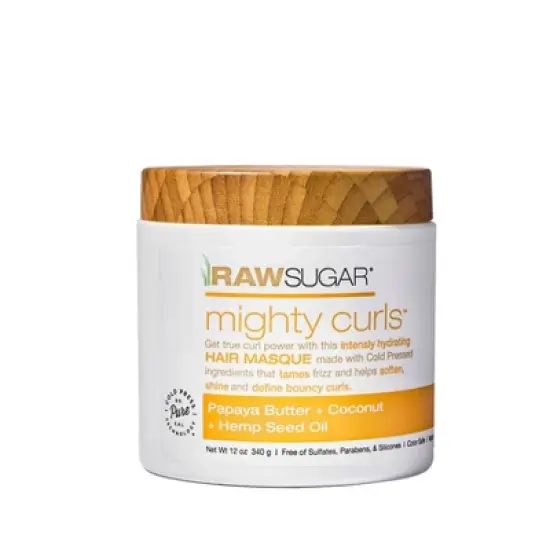Raw Sugar Mighty Curls&nbsp;Hair Masque - Papaya Butter + Coconut Oil + Hemp Seed Oil - 12oz image {3}