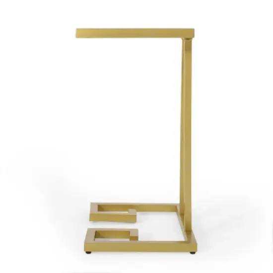 Hickson Modern Glam C Shaped End Table Gold - Christopher Knight Home image {3}