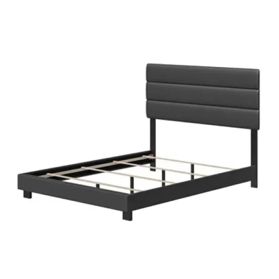 Caprice Faux Leather Channel Upholstered Platform Bed - Eco Dream image {4}