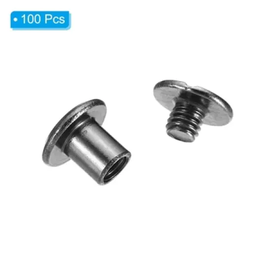 Unique Bargains Steel Leather Belt Scrapbook Binding Kits M5 Chicago Screws 100 Sets image {2}