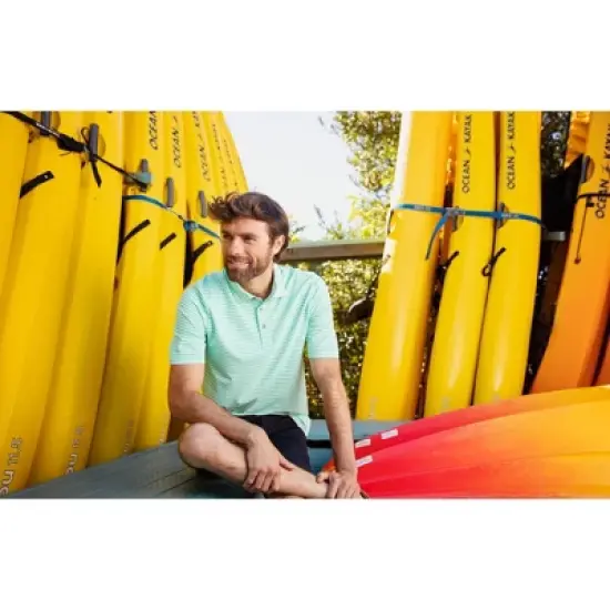 Cutter & Buck Virtue Eco Pique Stripe Recycled Mens Big and Tall Polo Shirt image {1}