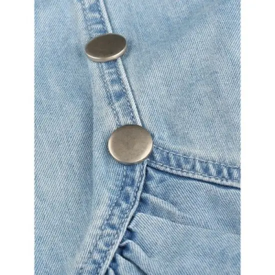 Allegra K Women's Ruffle Irregular Hem High Waist Lightweight Mini Jeans Skirt image {5}